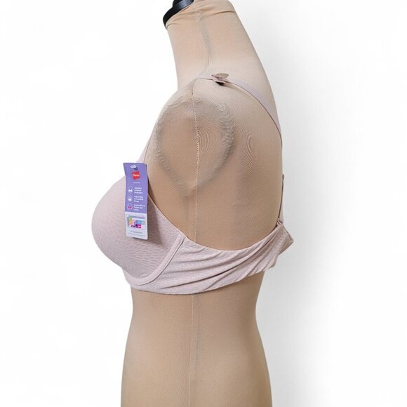 Hanes Size XL Nude Comfort Flex Wicking Underwired Convertible Bra, NEW with Tag - Picture 4 of 8